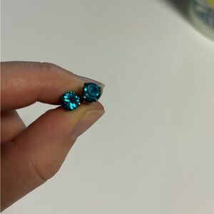 Swarovski Blue Crystal Stud Earrings